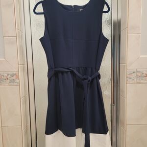 DKNY Blue Sleeveless A-Line High Low Dress